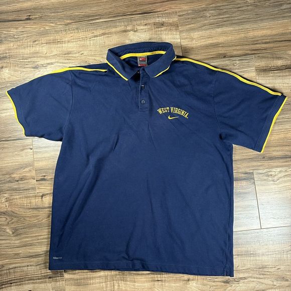 Nike Other - Vintage Nike Team Shirt Adult XXL West Virginia University Polo Swoosh Check